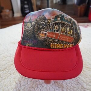 VTG Universal‎ Studios King Kong Trucker Hat Red Mesh Snapback Collector Series